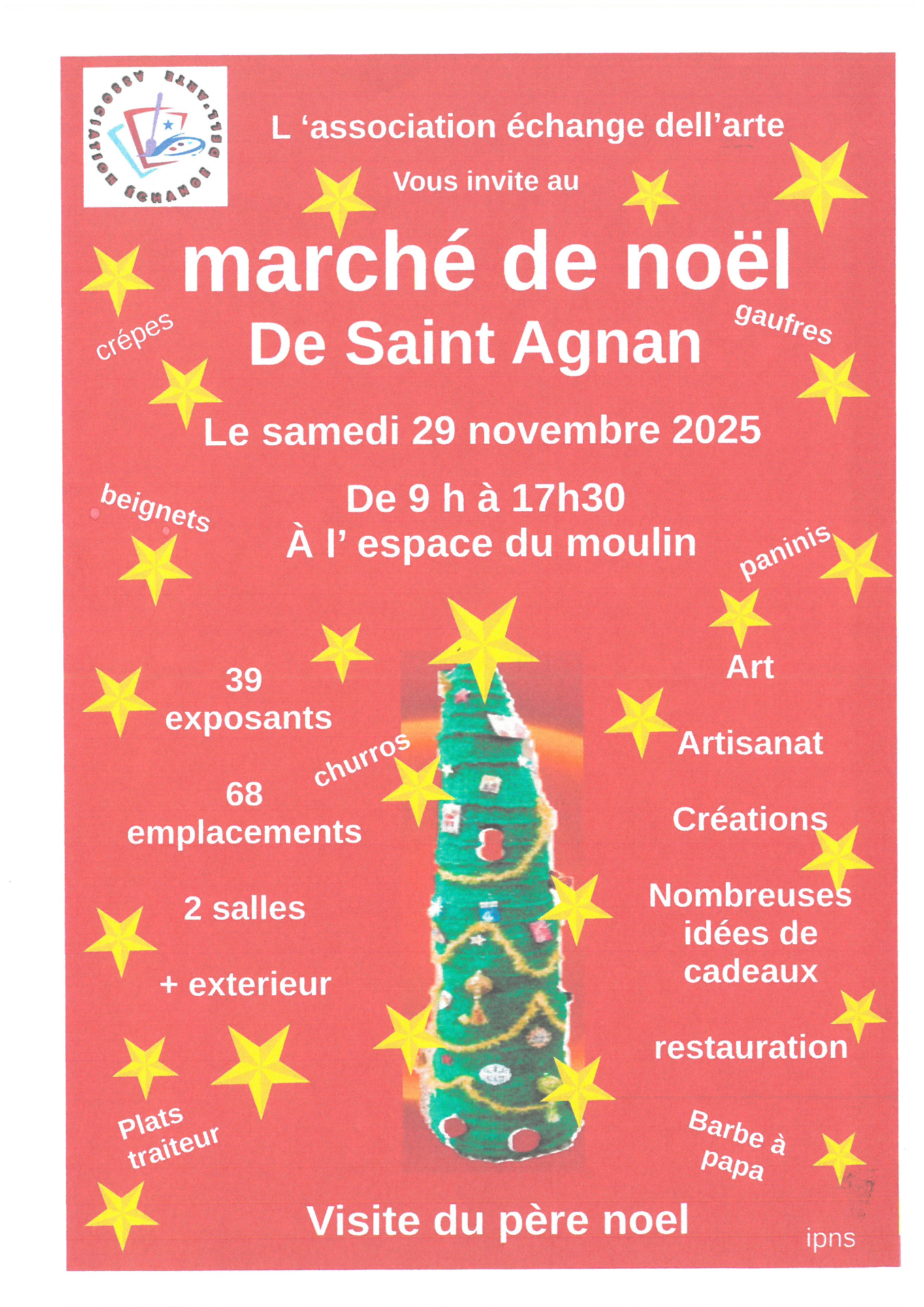 MARCHÉ DE NOËL SAMEDI 29 NOVEMBRE À L'ESPACE DU MOULIN À PARTIR DE 09H00